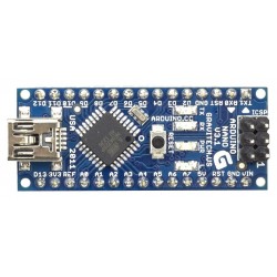 Arduino Nano, ATmega328 MCU, 14 3.3V I/O, 6 PWM Outputs, USB Mini B
