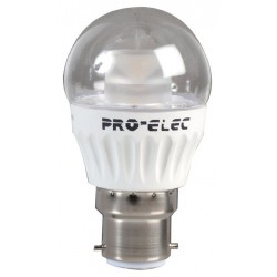 Pro Elec (PEL00347) LED Light Bulb, Clear Globe, B22, Warm White