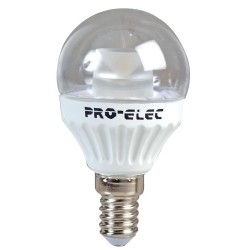 Pro Elec (PEL00351) LED Light Bulb, Clear Globe, E14 / SES, Warm White