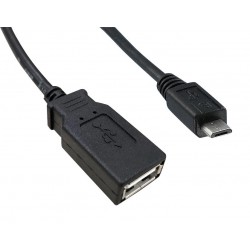 USB Cable  0.5m  2.0 A RCPT-MICRO B Plug   3021068-005M  Qualtek