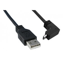 USB Cable  1.83m  USB to 90 degree Micro USB   Black  3021076-06  Qualtek