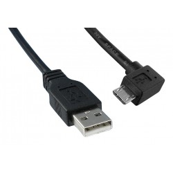 USB Cable  3.05m  USB to 90 degree Micro USB   Black  3021080-10  Qualtek