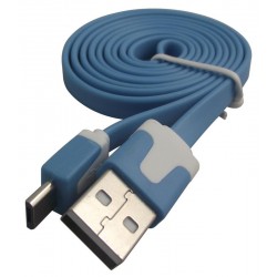 USB Flat Cable  USB to Micro USB  1 m  Blue - VA-FC-1M-BLW