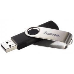 Hama (90891) Rotate USB 2.0 Flash Drive, 8GB 10 MB/s, Black/Silver