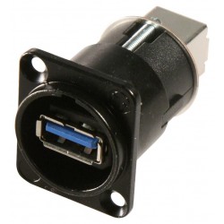 Neutrik (NAUSB3-B) USB Adapter, USB 3.0, NAUSB, Brass