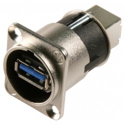 Neutrik (NAUSB3) USB Adapter, USB 3.0, NAUSB, Brass