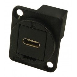 Cliff Electronic (CP30211MB) USB Adapter, Black Metal, Countersunk hole