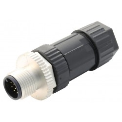 Amphenol (M12A-12BMMA-SL7001) Sensor Connector, 12 Pole, M12, Plug
