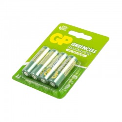 GP Batteries (GP15G-U4) Battery, Greencell,  1.5 V, AA, Zinc Chloride