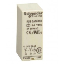 Schnieder  General Purpose Relay  RSB Series  Interface  DPDT  24 VDC  8 A