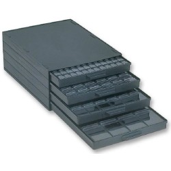 Licefa (A1-4/4 ESD MIX) Storage Cabinet, 4 Drawer, ESD, Black, Plastic