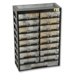 Allit (VARIOPLUS BASIC 44, SW/GB) Storage Cabinet, Rack Mount, 29 Drawers