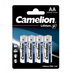 CAMELION FR6-BP4 AA=Size Battery 1.5V Lithium Iron 4/Pack