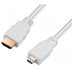 HDMI Micro Plug to HDMI Plug  3.28 ft  1 m  White