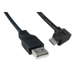USB Cable  0 9m  USB to 90 degree Micro USB   Black  3021078-03  Qualtek