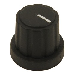 Multicomp Pro (MP3480) Knob  Splined Shaft  Black Cap and Marker Line