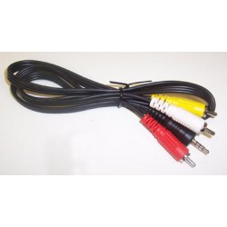 Pro Signal (JR9031-1M) AV Cable, 3.5mm Stereo Jack Plug to 3x Phono (RCA) Plug, 1 m, Black