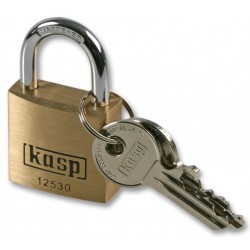 Kasp Security (K12530)  Premium Brass Padlock, Hardened Steel Shackle