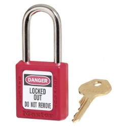 Master Lock (410RED) Safety Lockout Padlock Red 38mm Shackle